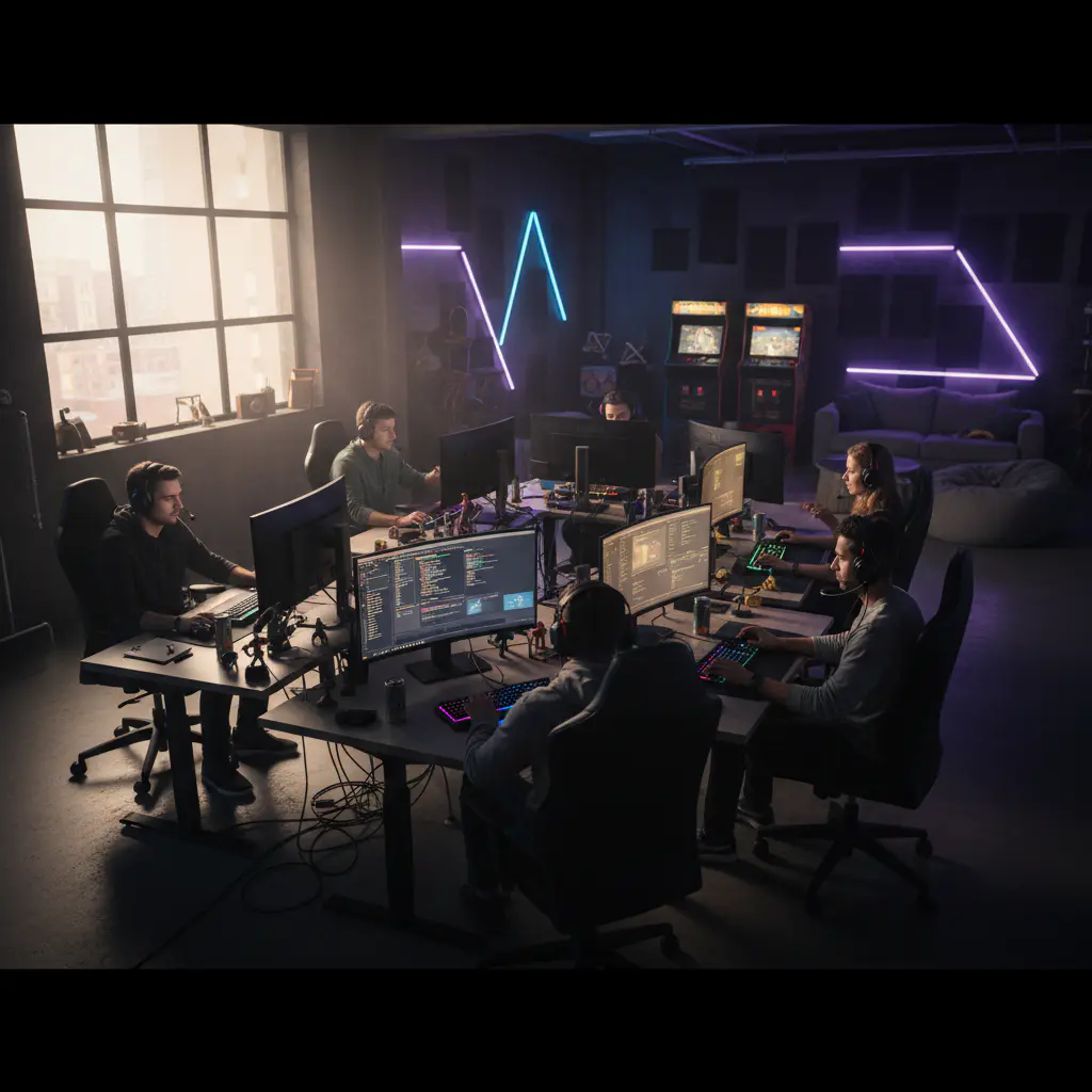 Equipo de desarrollo trabajando